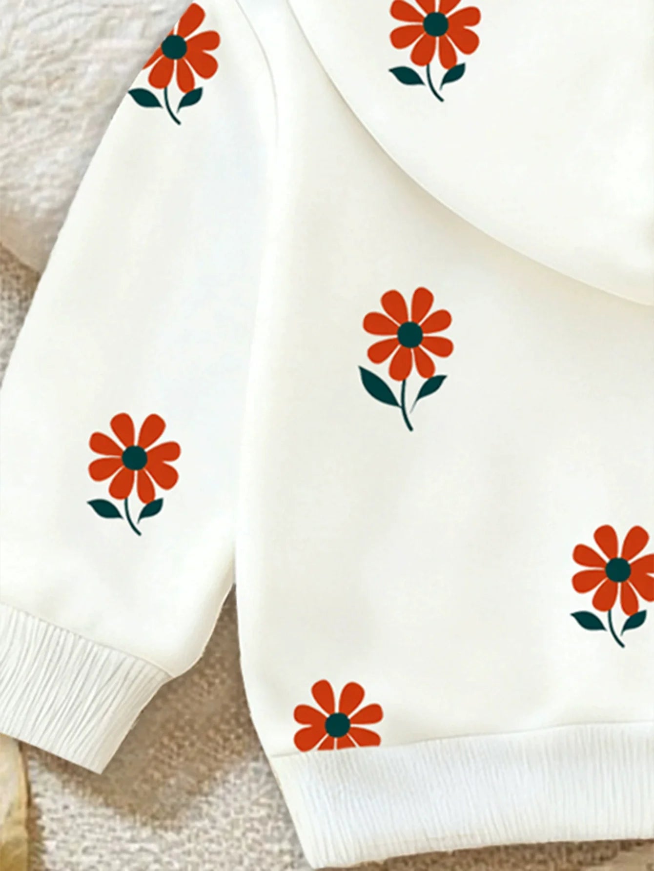 Children's Floral Print Hoodie & Pants Set