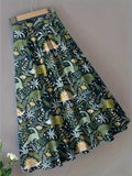 Printed Elastic Waist Skirt