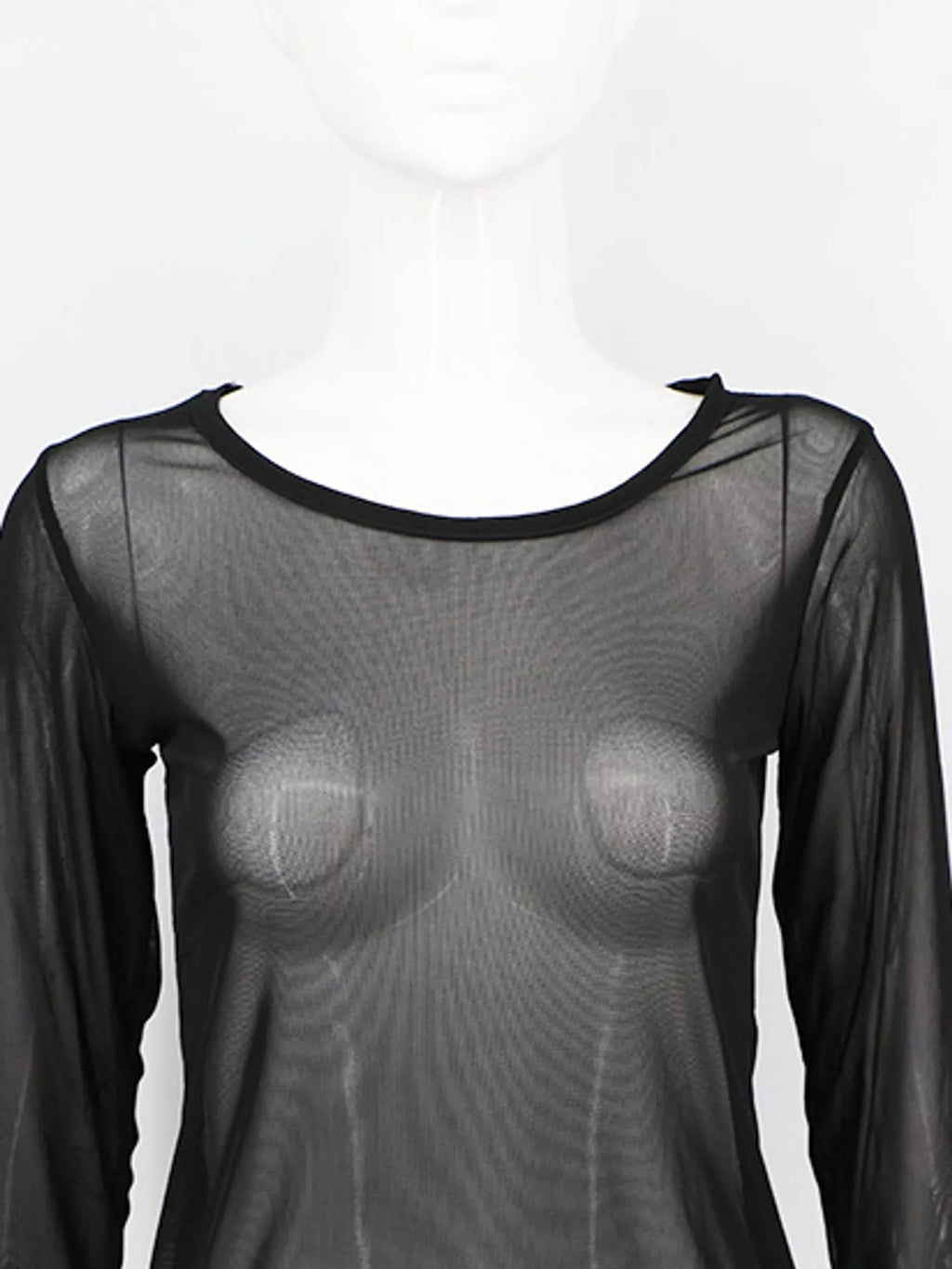 Full Size Sheer Mesh Long Sleeve Top Plus Size