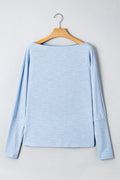 Solid Batwing Long Sleeve Top