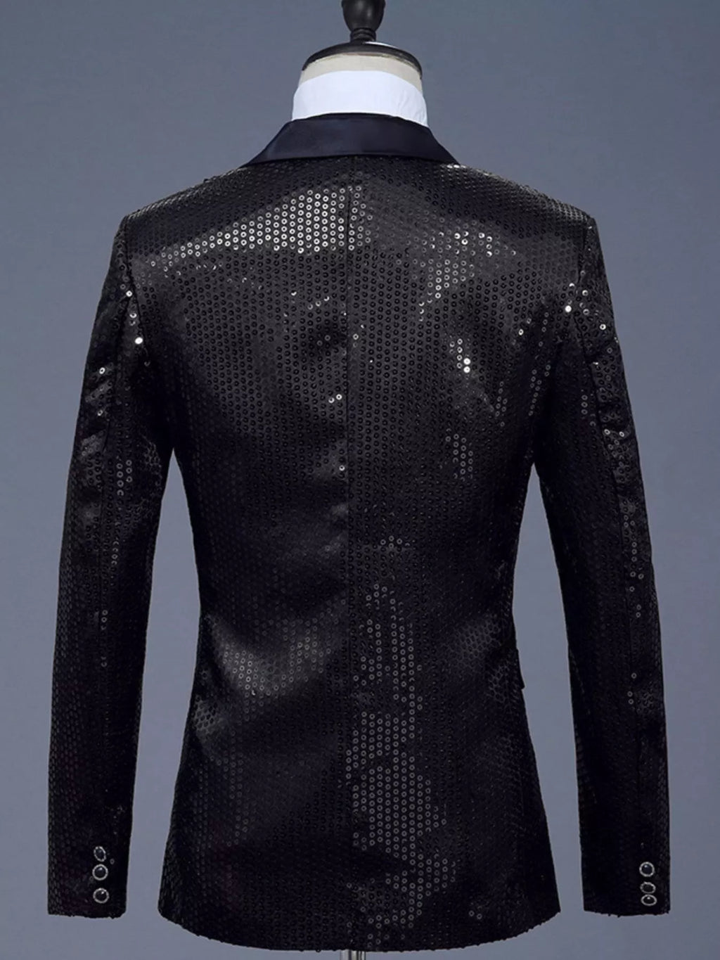 Men's Full Size Sequin One Button Long Sleeve Blazer Plus Size