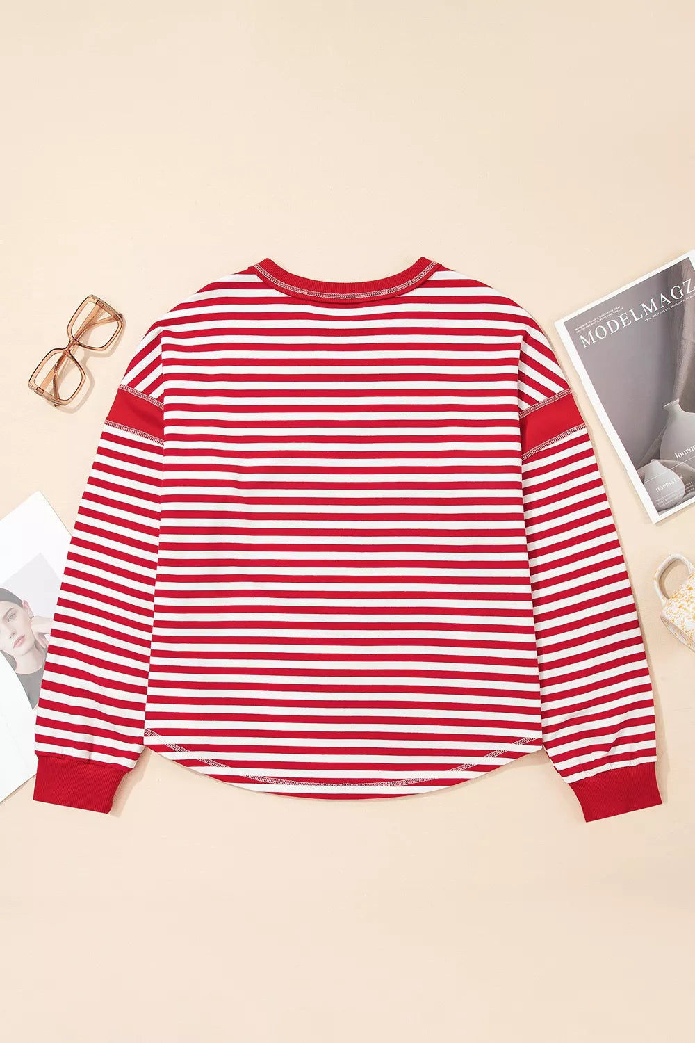Striped Long Sleeve Casual Sweatshirt