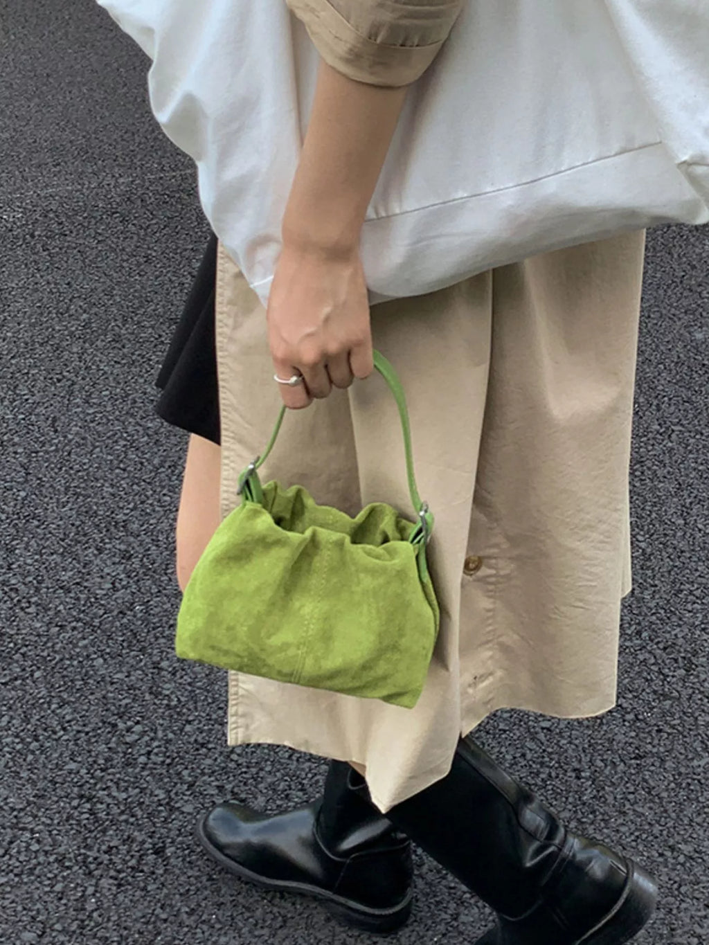 Suede Adjustable Strap Crossbody Bag