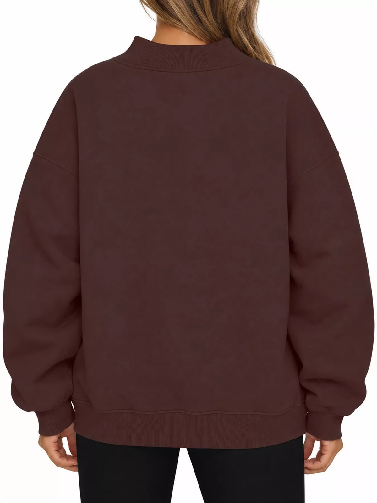 Oversized Mock Neck Long Sleeve Sweatshirt