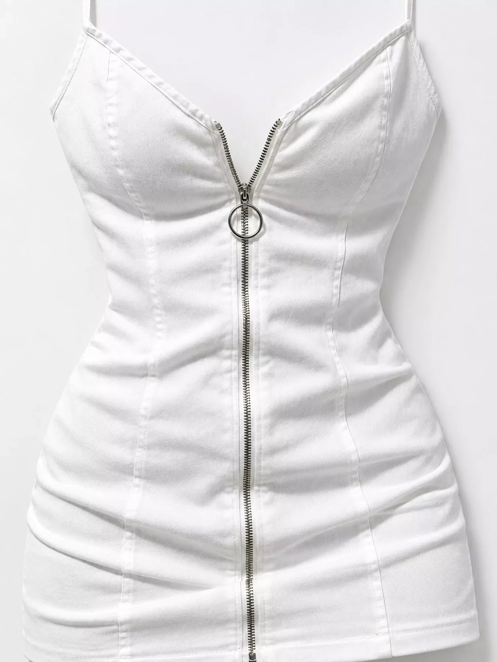 Full Size Zip-Front Bodycon Mini Dress Plus Size