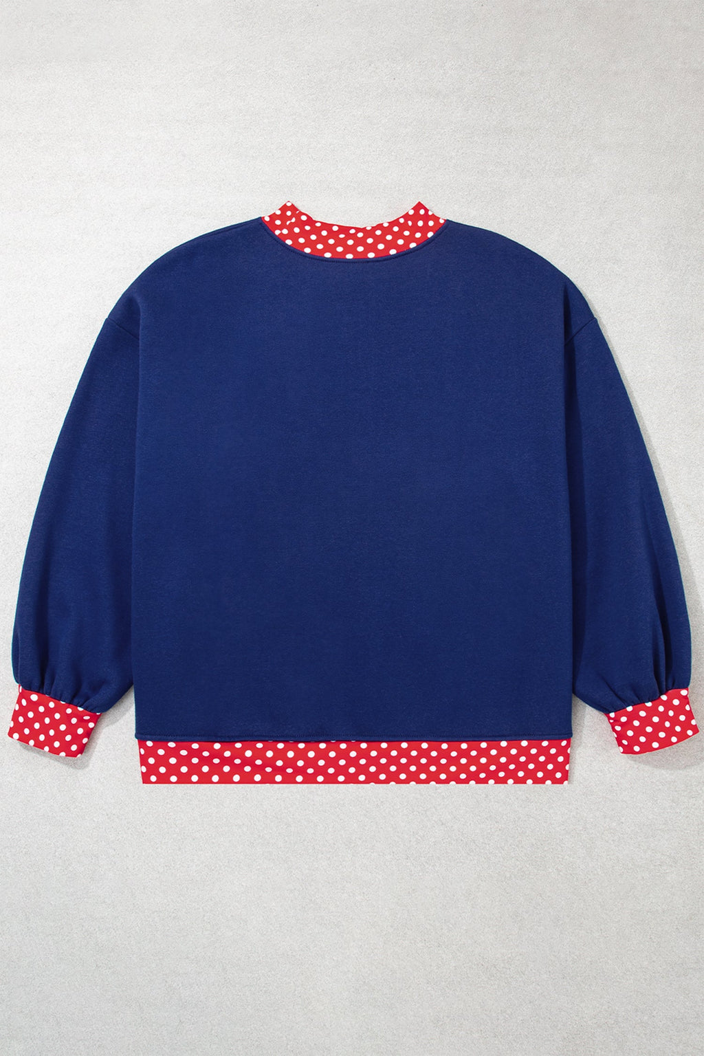 Orange Polka Dot Patchwork Round Neck Plus Size Sweatshirt