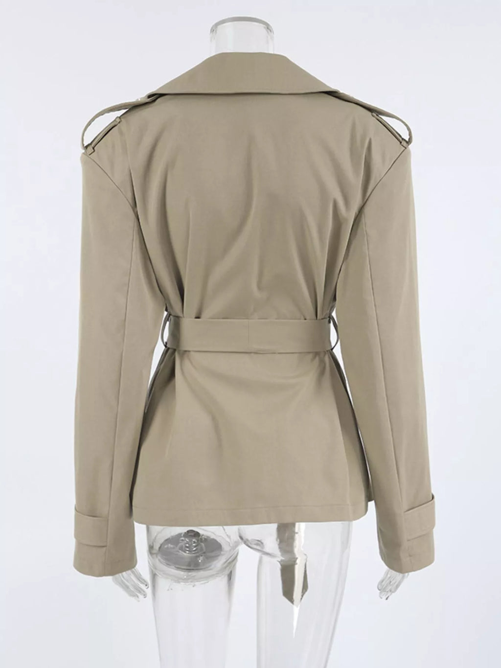 Chic Double-Breasted Belted Trench Coat
