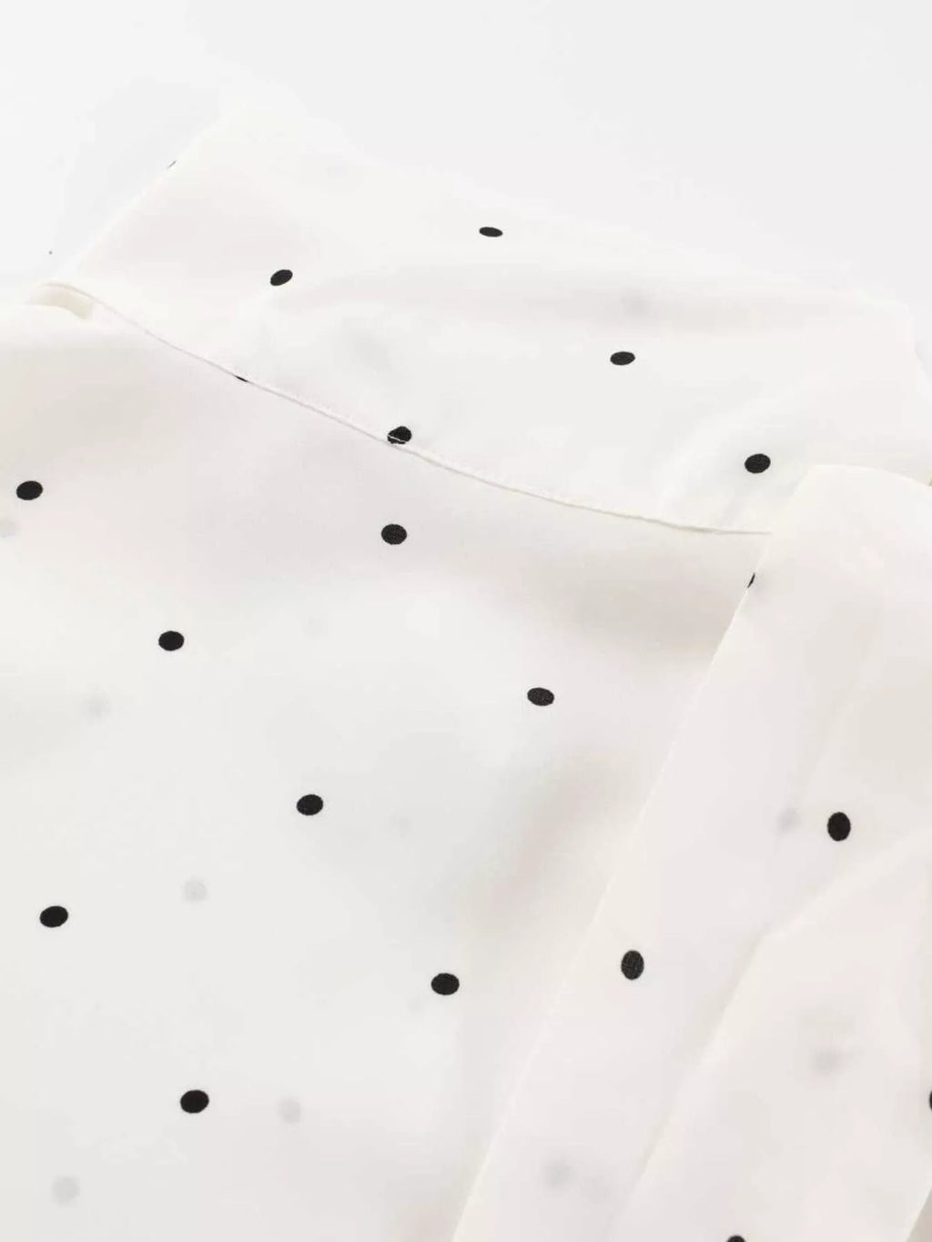 Polka Dot Silk Blouse with Scarf Neck Tie
