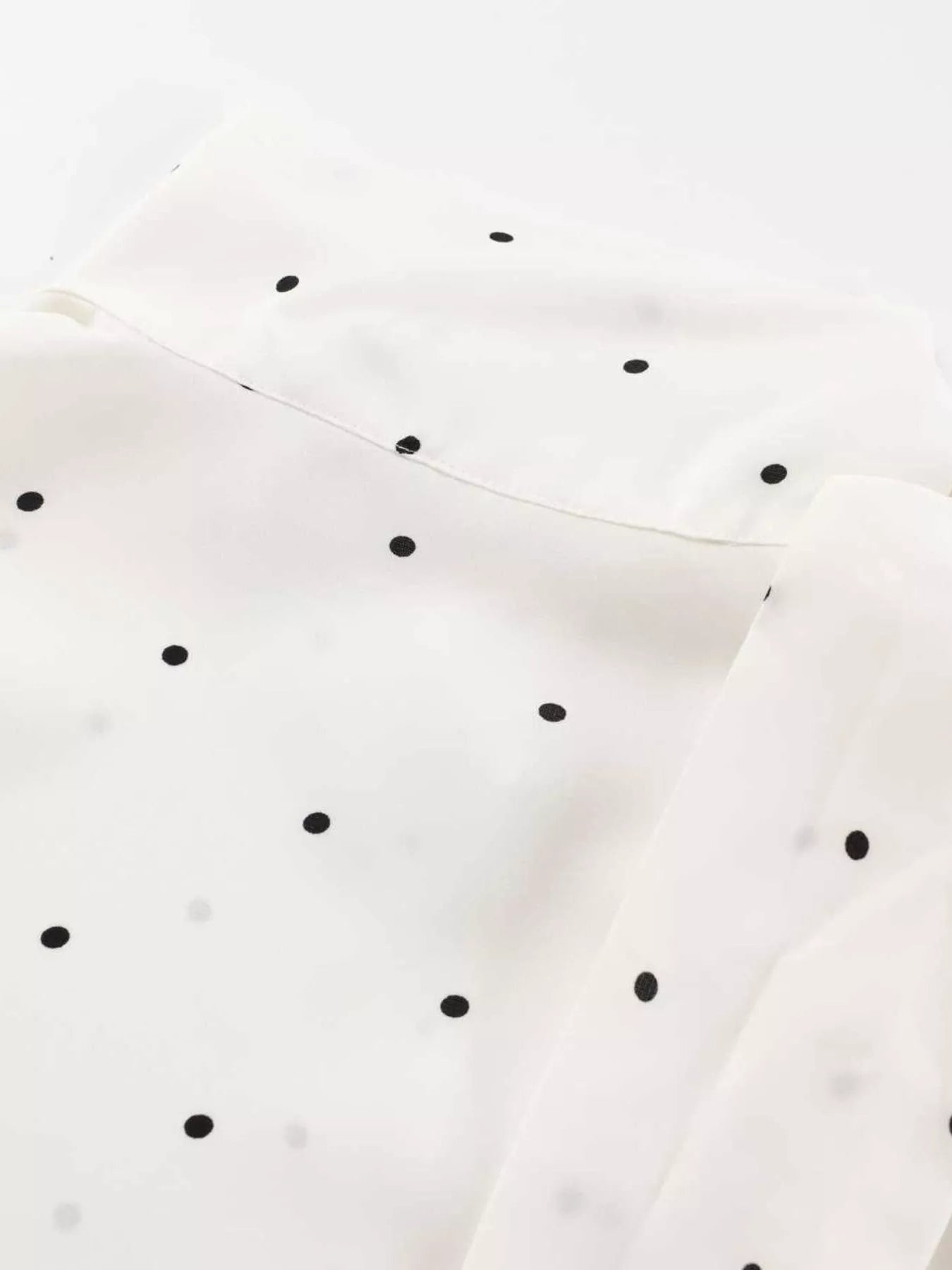 Polka Dot Silk Blouse with Scarf Neck Tie