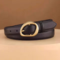 Golden Buckle Leather Belt