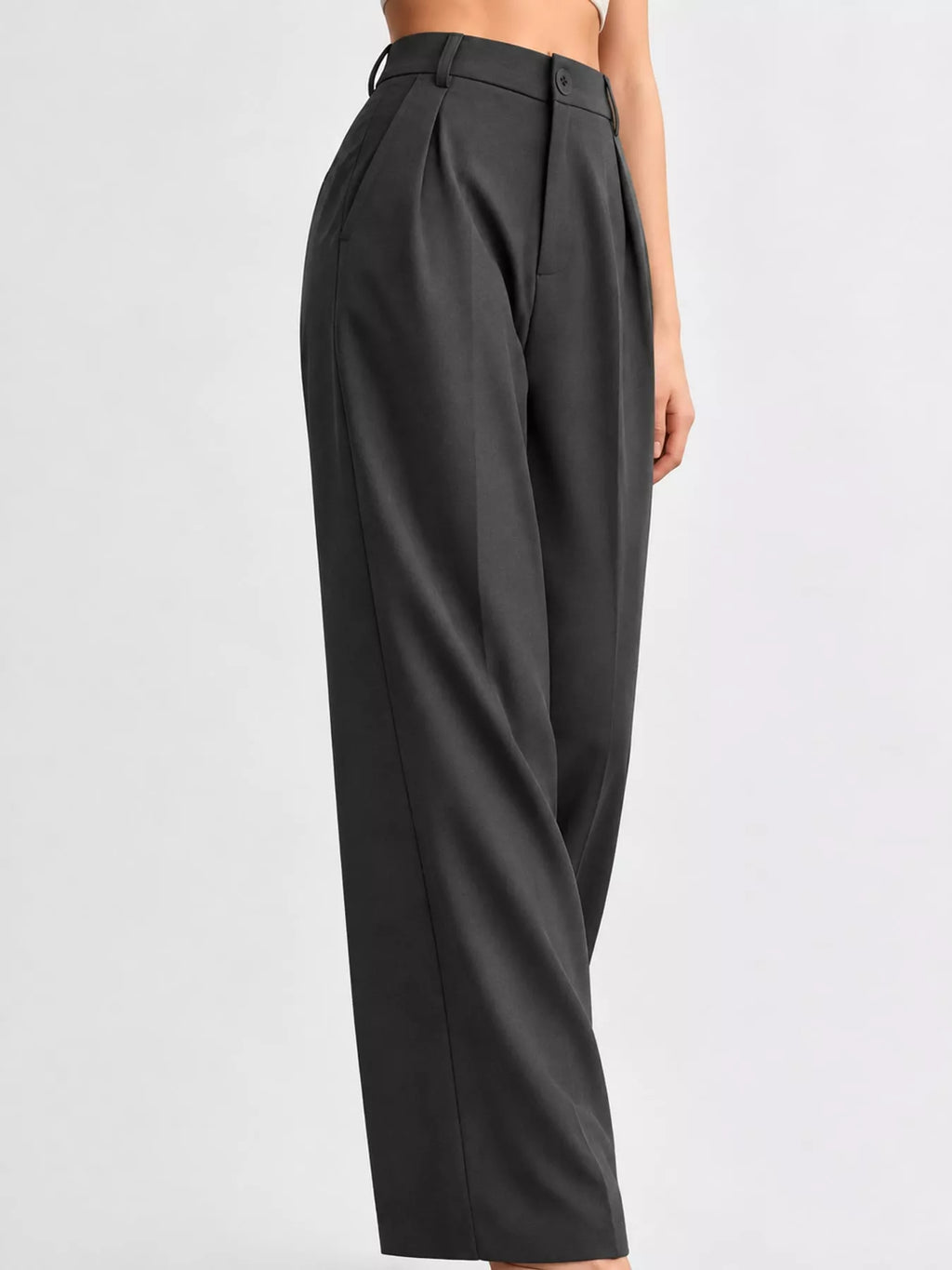 High-Waisted Pleated Wide-Leg Pants