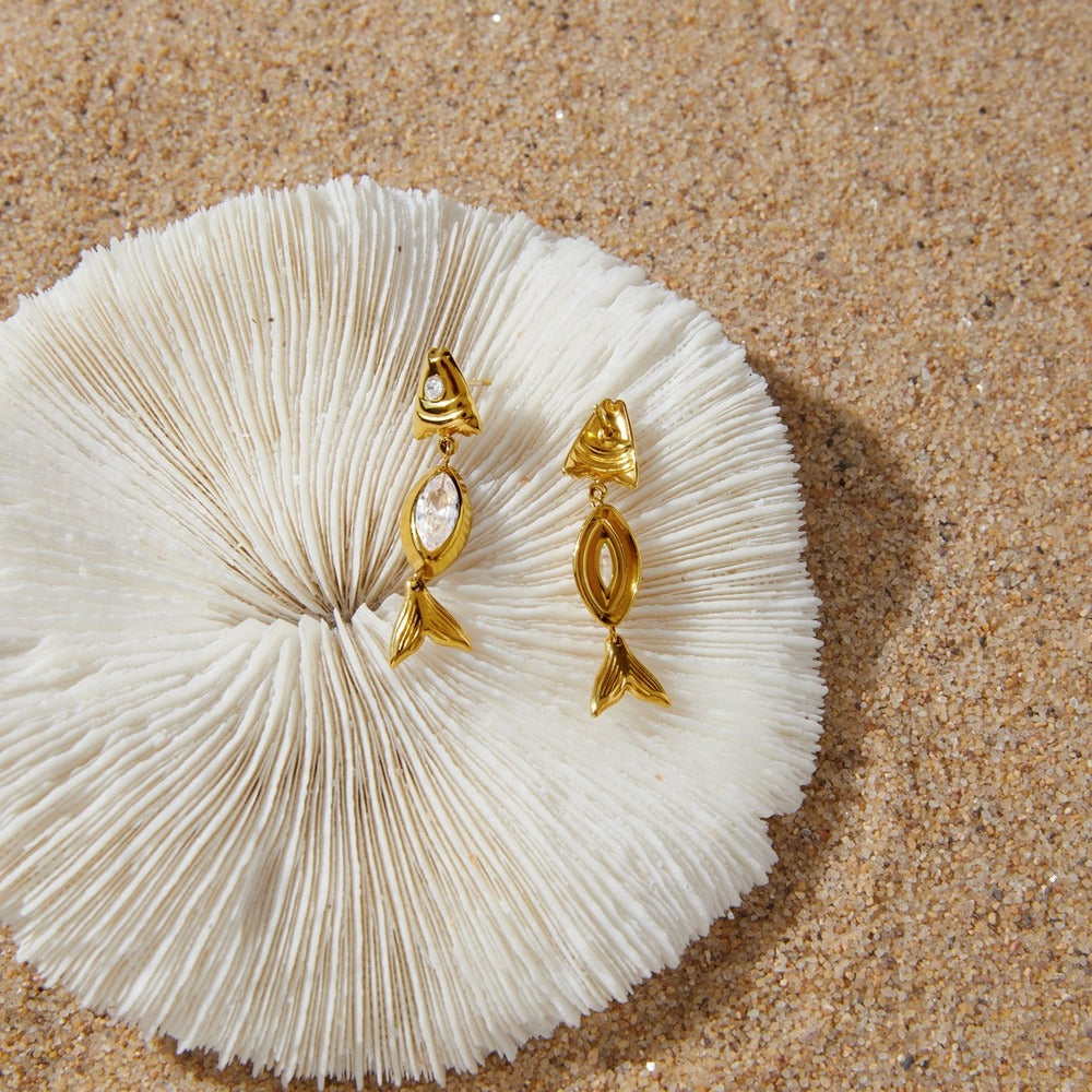 Geometric Drop Stud Earrings