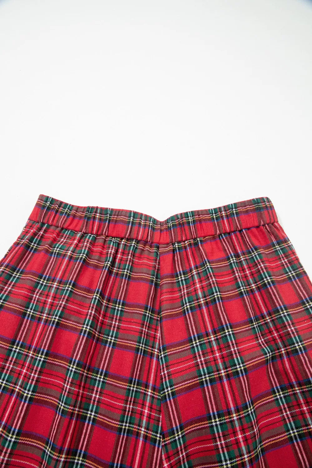 Plaid Wide-Leg Pants