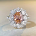 925 Sterling Silver Zircon Flower Ring