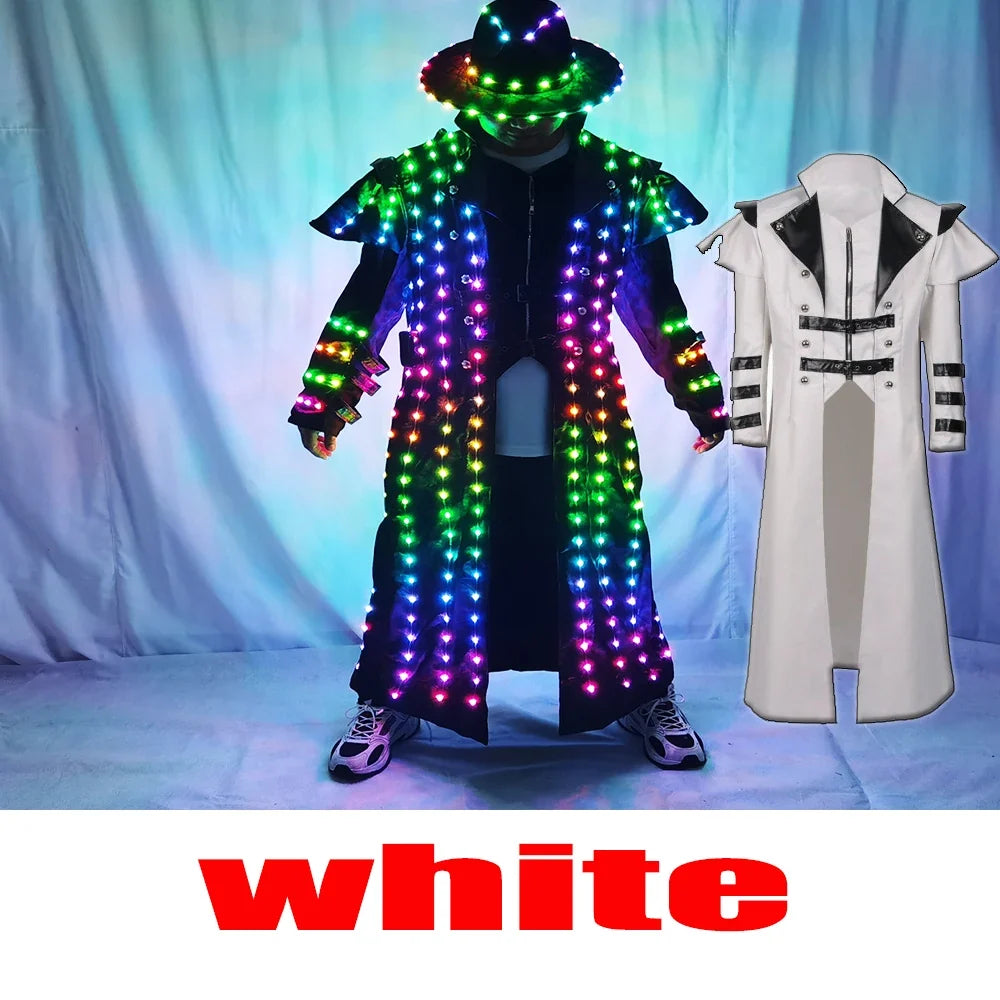 LED Robot Costume Stage Jacket Dancer Suit Wearing Cosplay for Nightclub Party Man Dance
