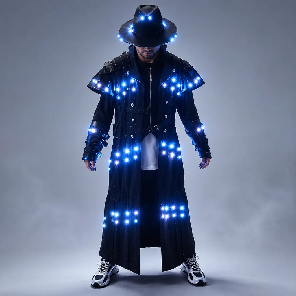 LED Robot Costume Stage Jacket Dancer Suit Wearing Cosplay for Nightclub Party Man Dance