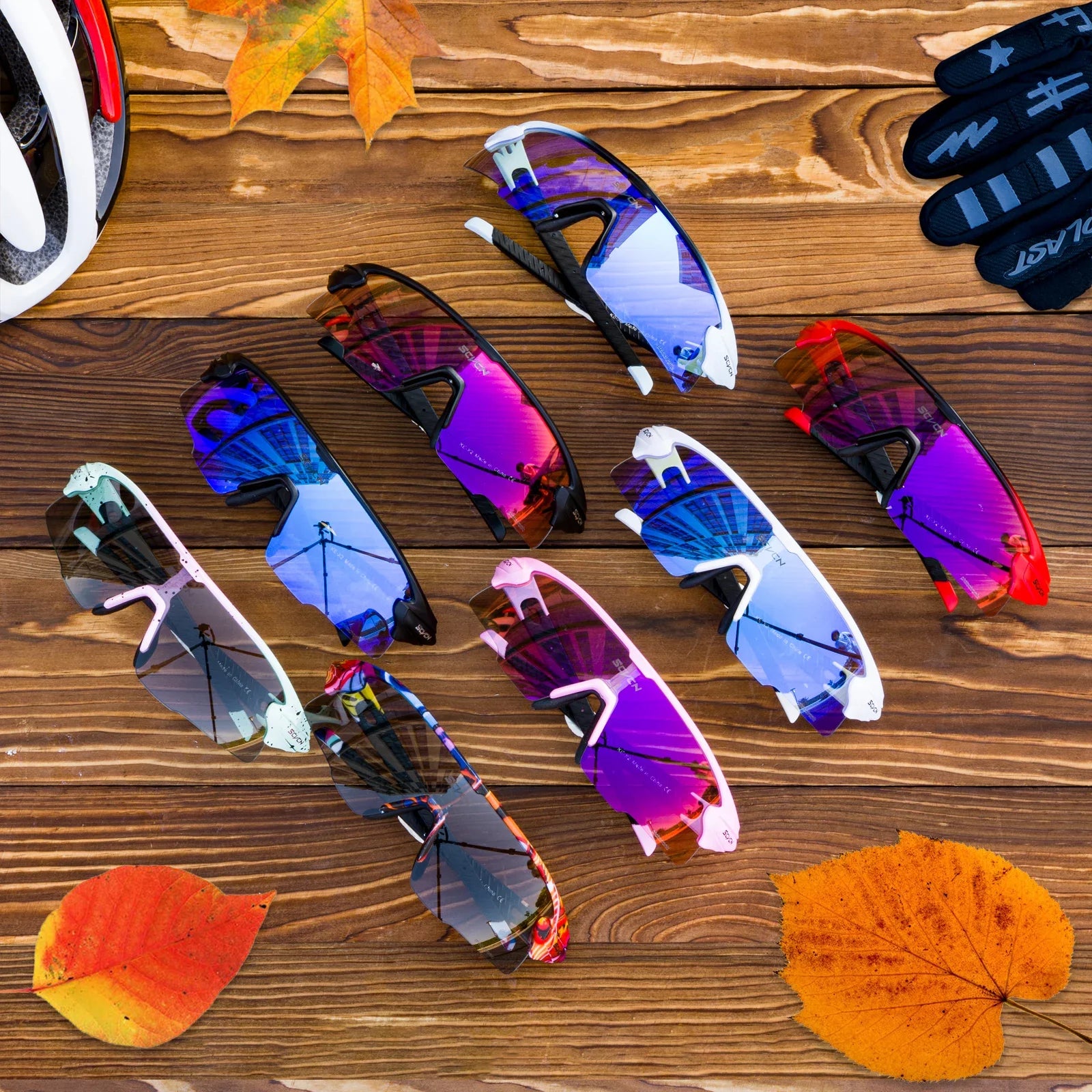 SCVCN Mountain Bicycle Glasses Sports Men's Sunglasses Photochromic Cycling Goggles MTB Road Running UV400 Protection Eyewear