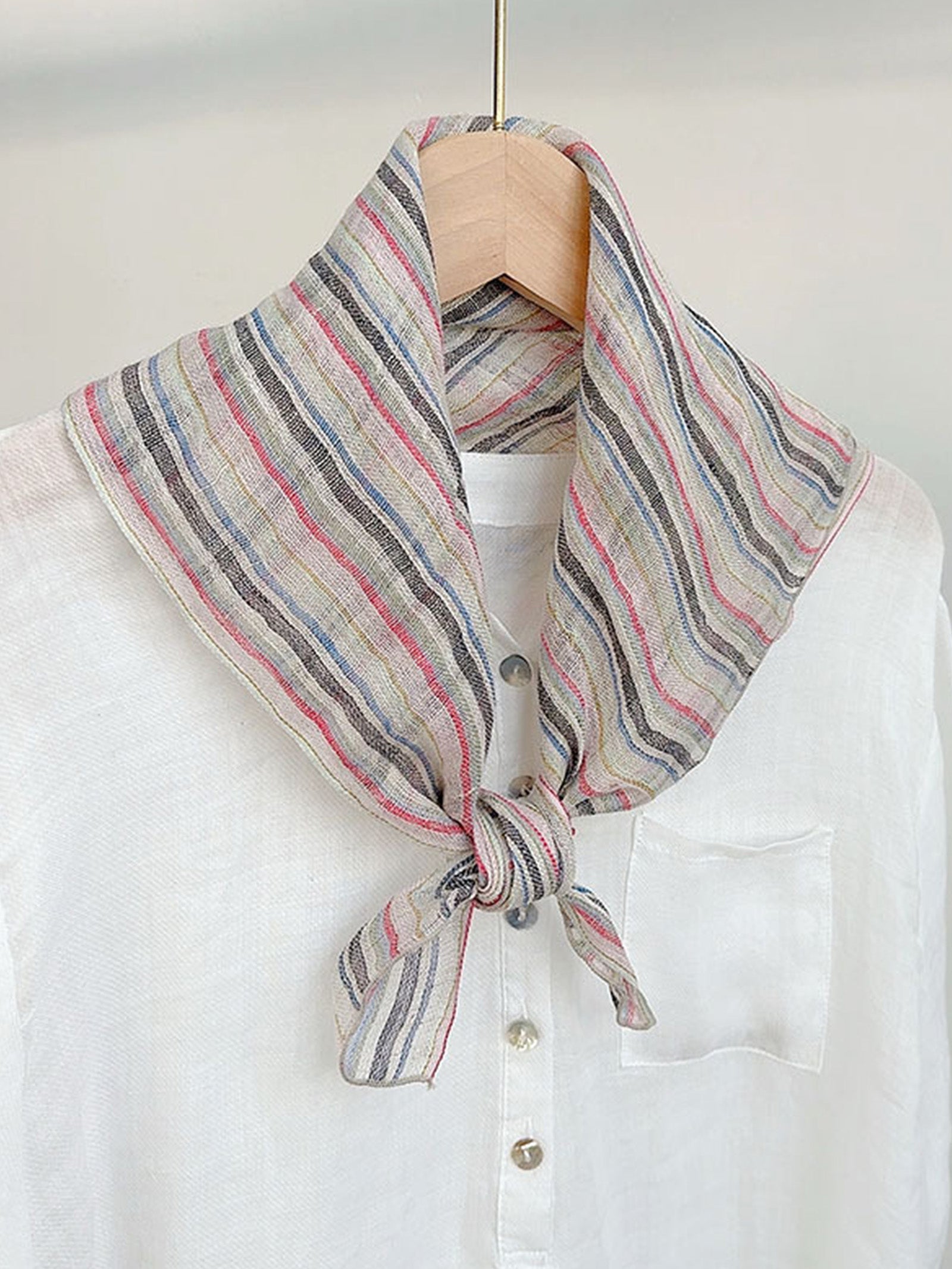 100% Linen Woven Light Square Scarf