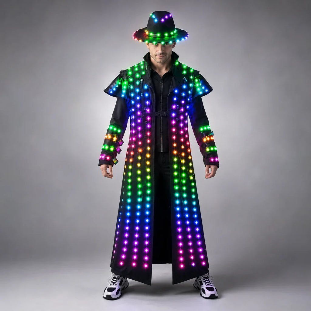 LED Robot Costume Stage Jacket Dancer Suit Wearing Cosplay for Nightclub Party Man Dance