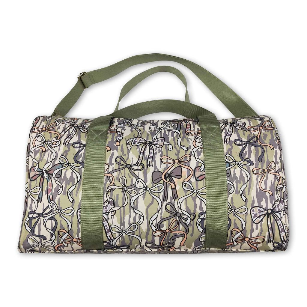 Olive camo bow hunting travel duffel bag