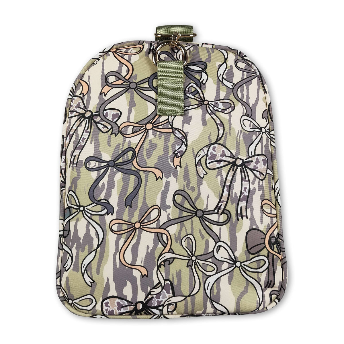 Olive camo bow hunting travel duffel bag