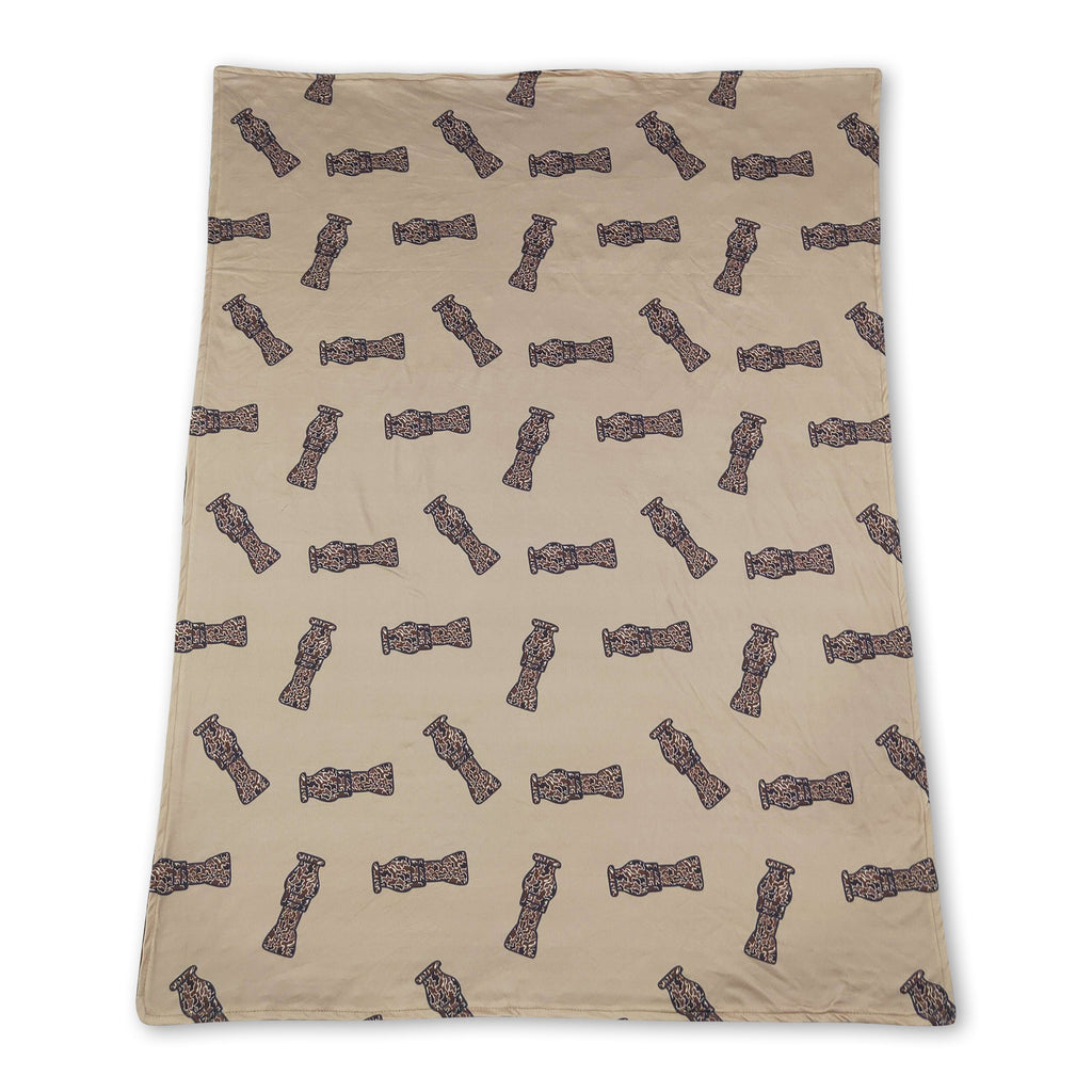 Brown camo duck call baby kids hunting blankets