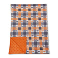 Orange plaid bat baby kids Halloween blanket
