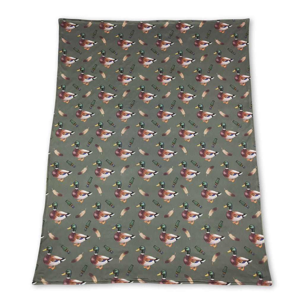 Duck call green hunting baby boys blanket