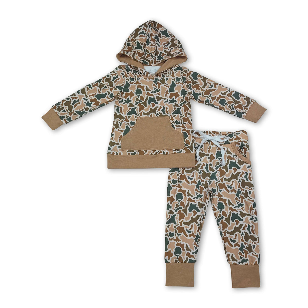 Long sleeves pocket camo hoodie pants boy fall clothes