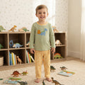 Dinosaur pumpkin embroidery top pants boy fall outfits