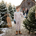 Light blue long sleeves nativity kids boys Christmas pajamas