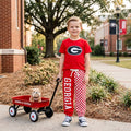 Short sleeves red G top plaid pants kids boys team outfits