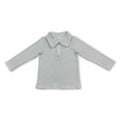 Long sleeves green stripe kids boys zipper pullover
