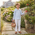 Long sleeves light blue stripe kids boys zipper pullover