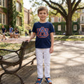 Short sleeves navy A U kids boys team shirt