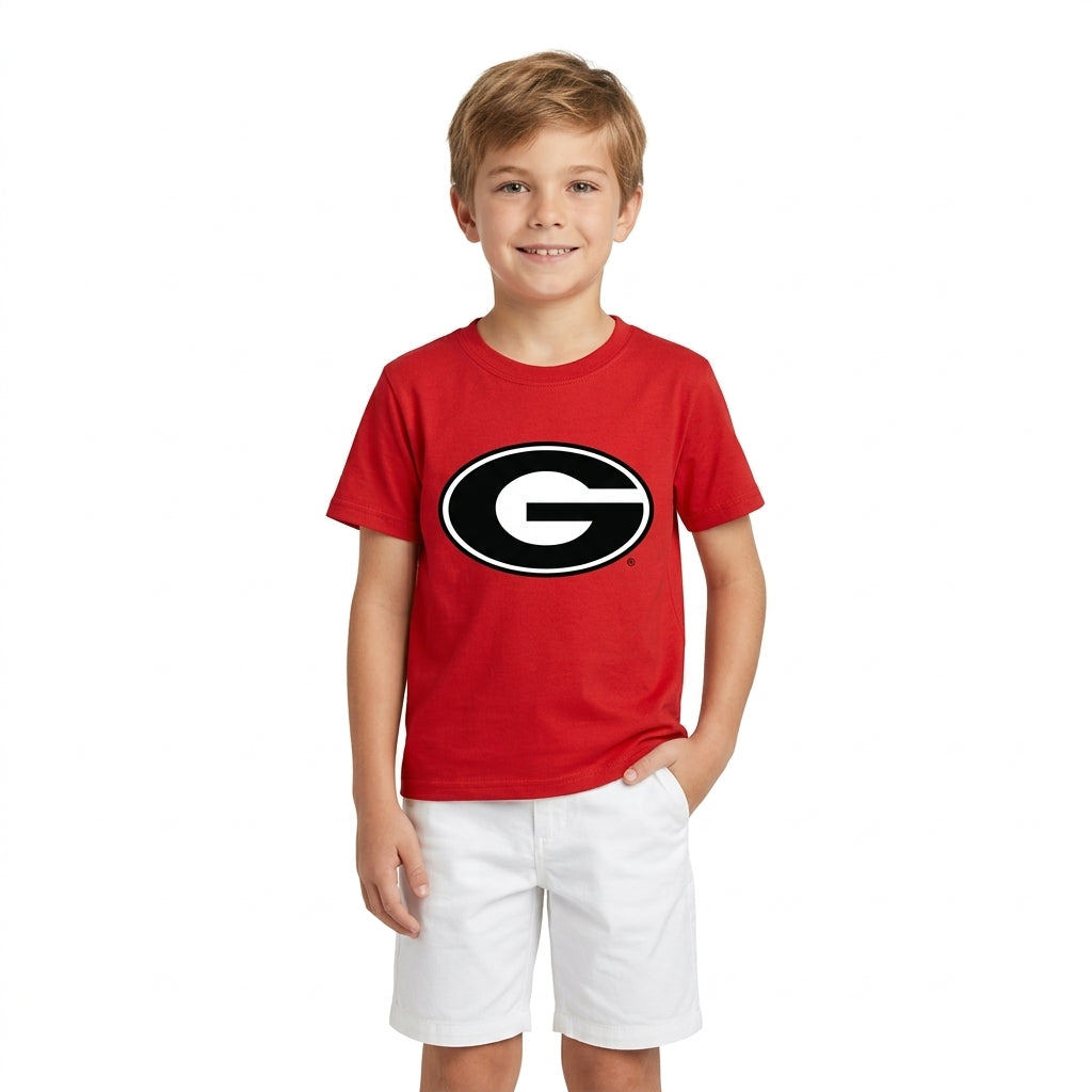 Short sleeves red G kids boys team shirt