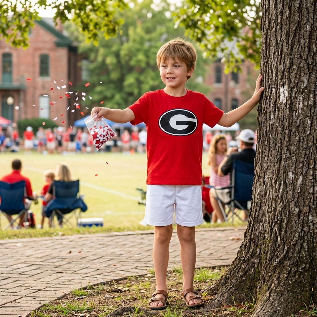 Short sleeves red G kids boys team shirt