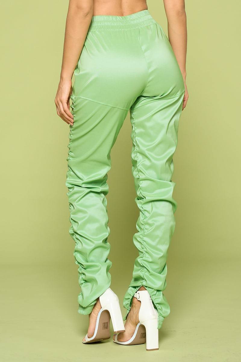 Leather Pu Ruched Pants