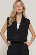 Lapel Collar W/shoulder Pads Vest