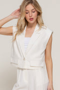 Lapel Collar W/shoulder Pads Vest