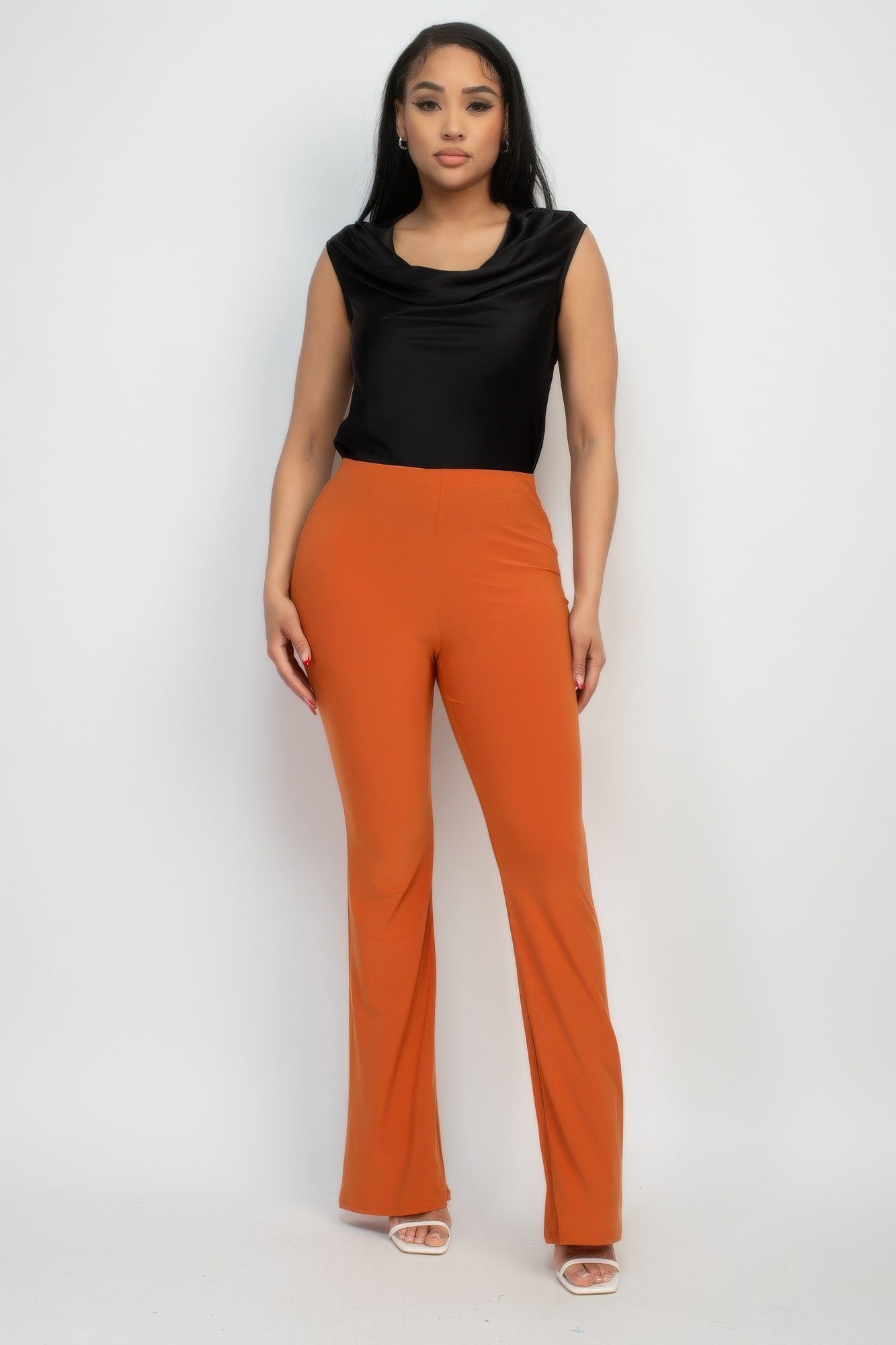 Fit And Flare Elastic Casual Pants