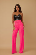 High Waist Pants With Buckle Belt