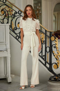 Multi Butterfly Sheer Pattern Jumpsuit