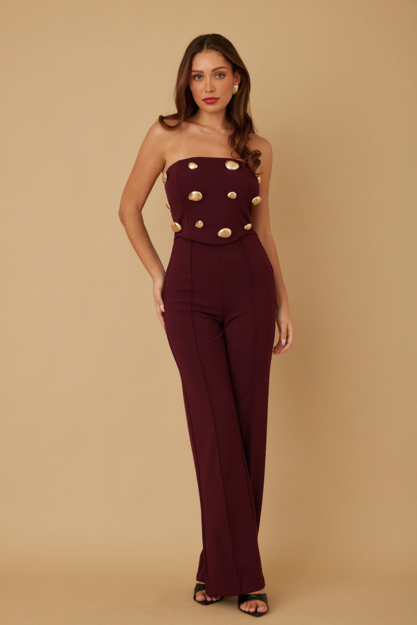 Multi Flat Mirror Stone Jumpsuit