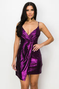 Sexy Strappy Ruched Draped Body Con Mini Dress