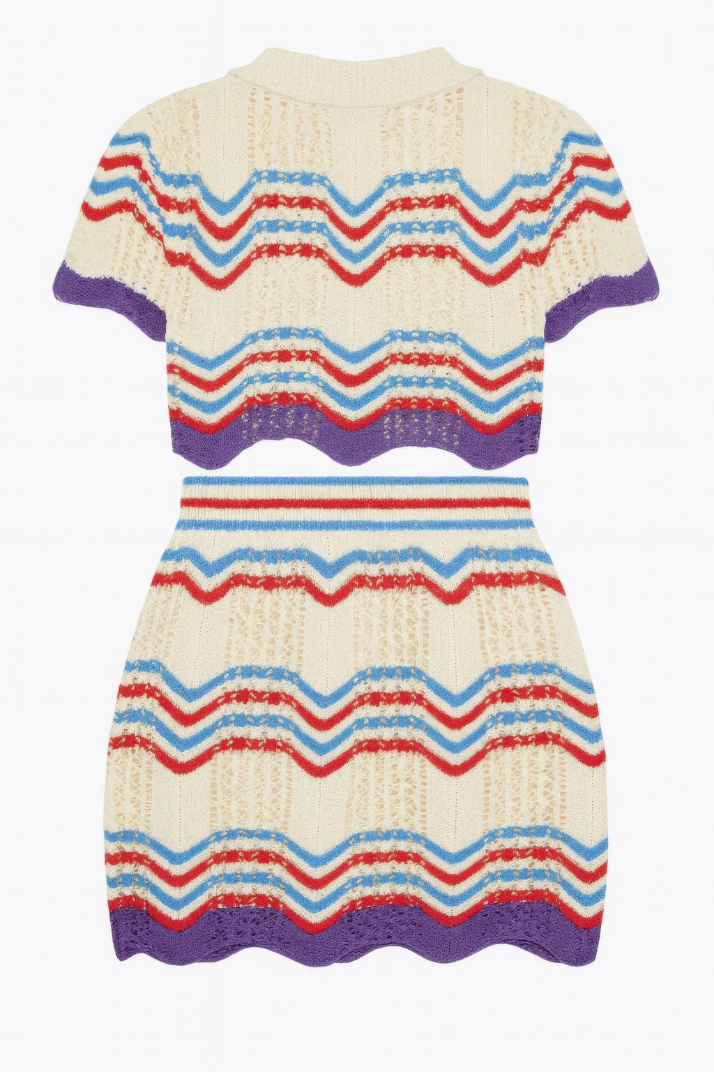 Zig Zag Crochet Two Piece Set