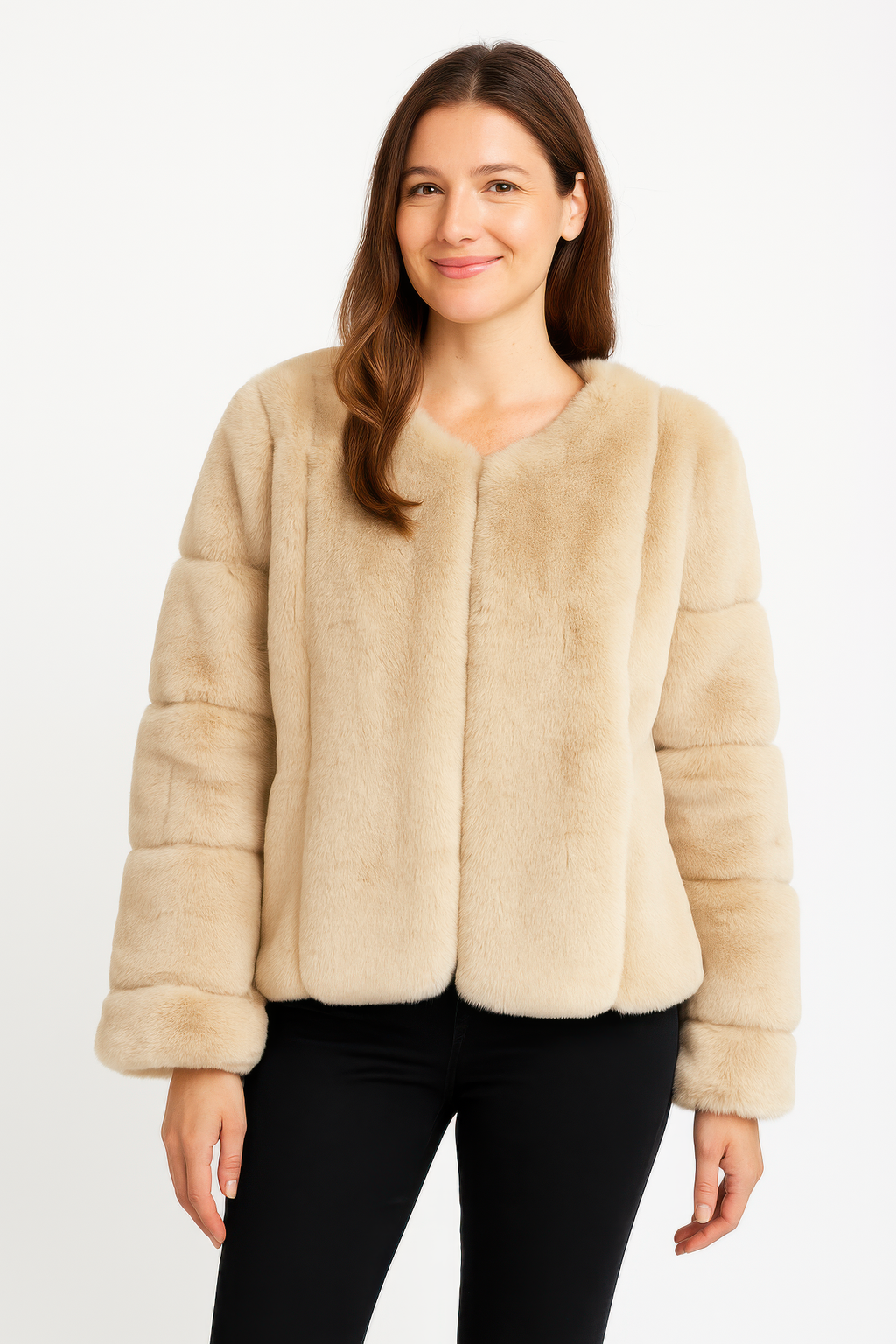 Faux Fur Trim Cape