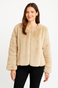 Faux Fur Trim Cape