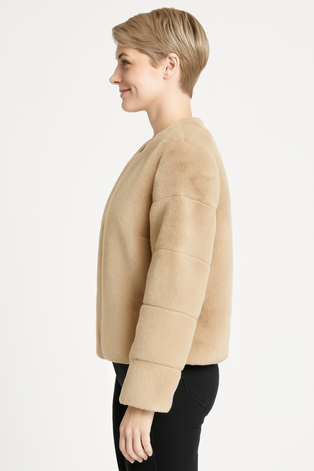 Faux Fur Trim Cape