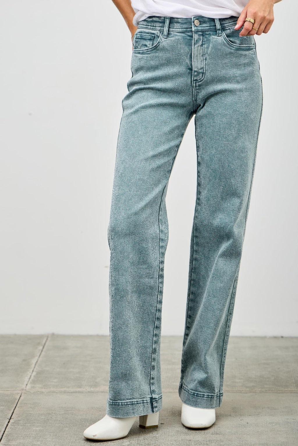High Rise Slim Wide Straight